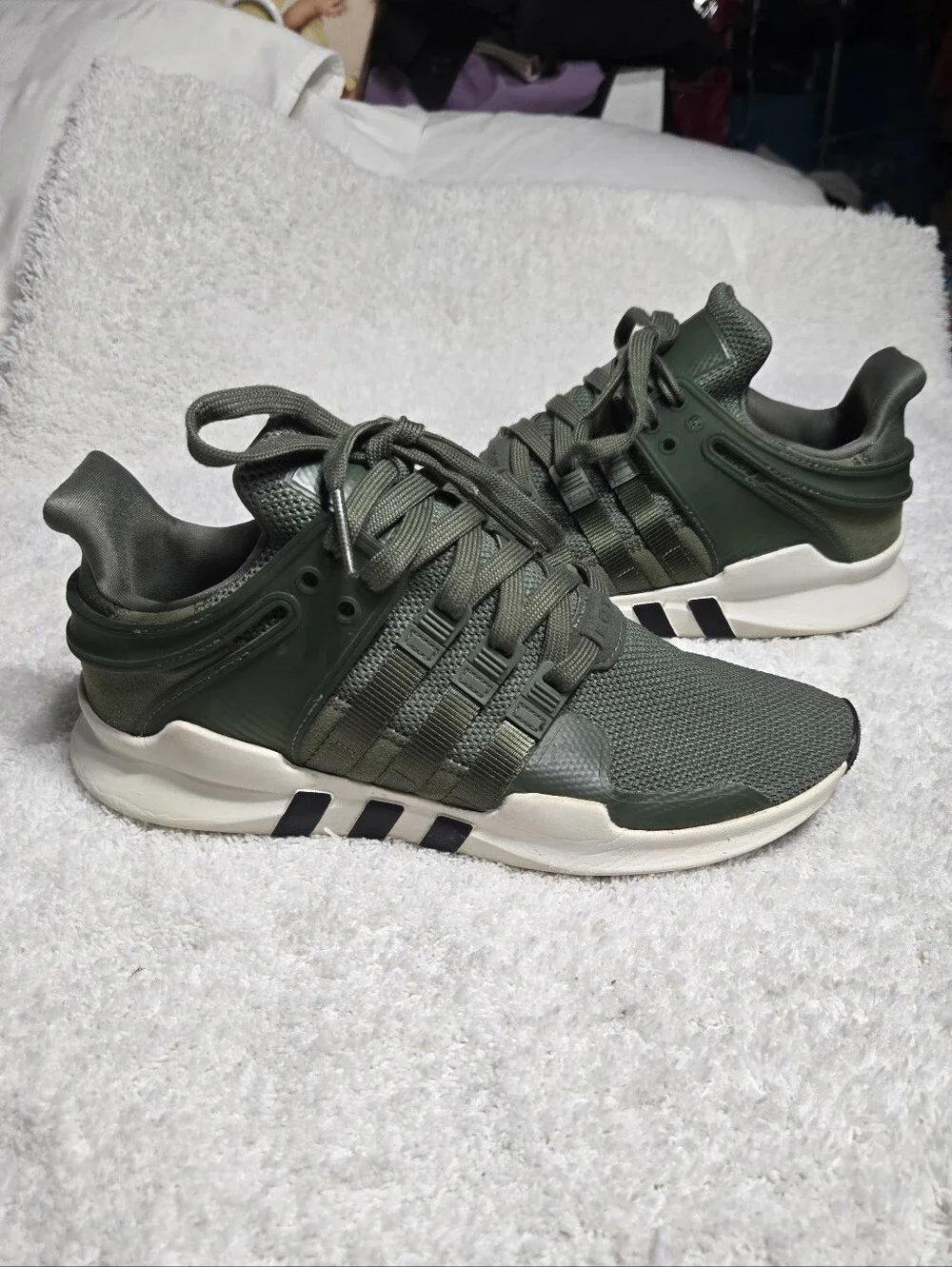 Adidas Women's EQT Support ADV 'Olive White' Sz 8.5